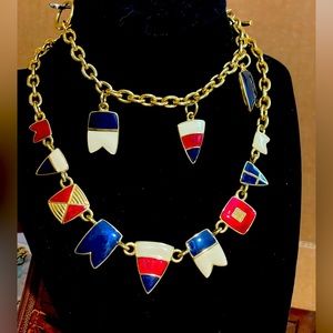 Trifari Nautical Themed Necklace & Bracelet Set